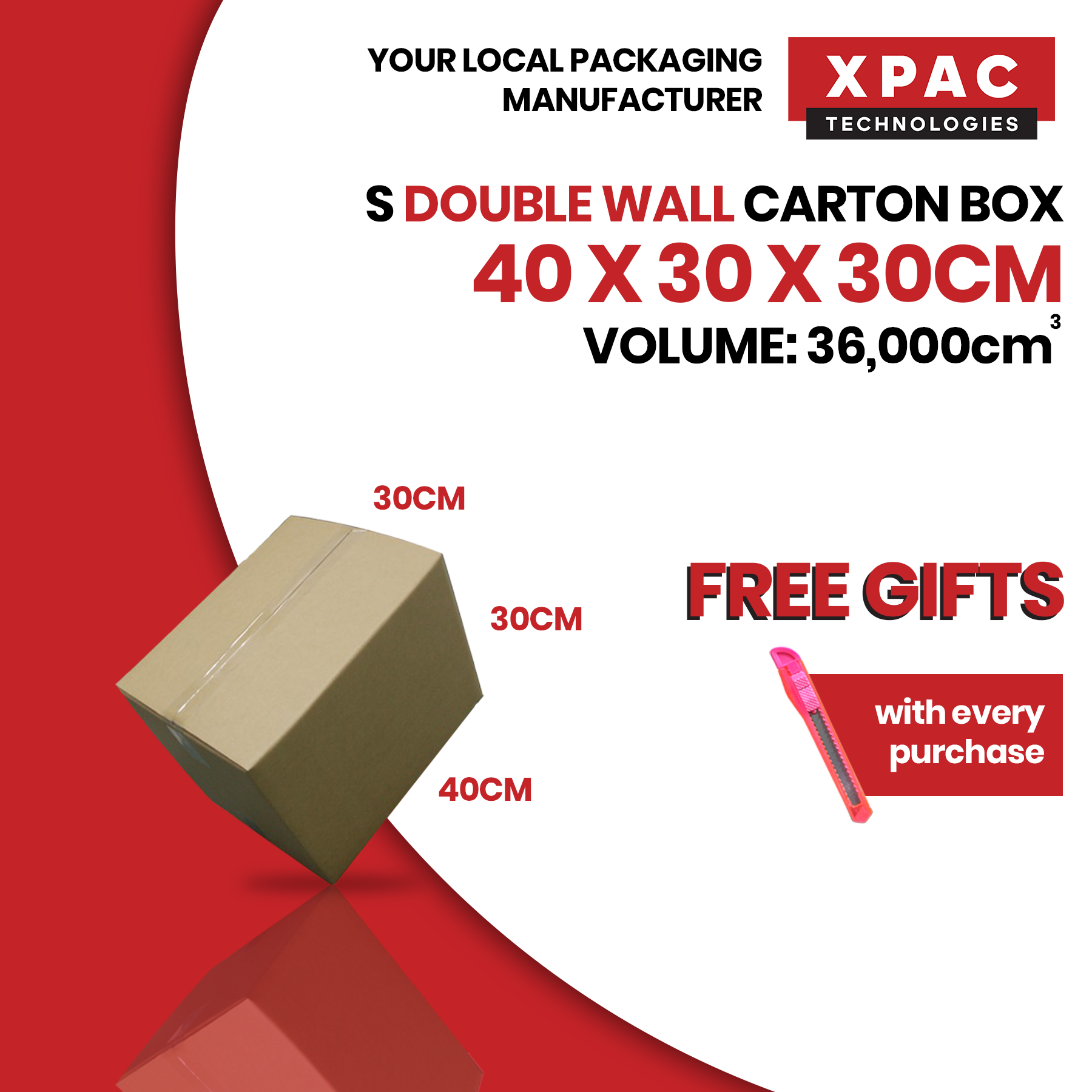 📦 Double Wall Carton Box S - 40 x 30 x 30cm | Moving Boxes | Storage Boxes | Cardboard Boxes | Corrugated Boxes | Carton Boxes