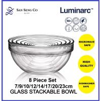 San Seng Luminarc 7CM-26CM Tempered Glass Salad/Baking/Stackable Bowl - Dishwasher/Microwave Safe