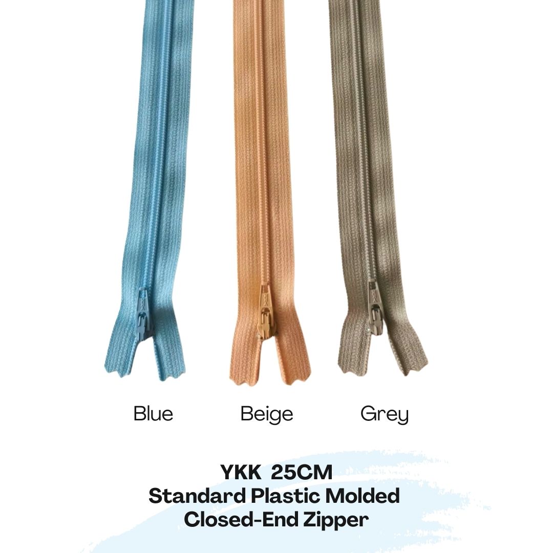 YKK Assorted Length Standard Plastic Molded Closed-End Zipper for Bags Jackets DIY Sewing Projects