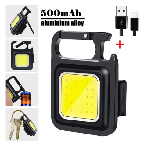 [LOCAL SELLER & FAST DELIVERY] Keychain Rechargeable Portable LED Light Emergency Torchlight Flashlight Magnet Opener