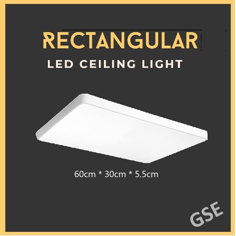 48W 72W Black White Rectangular LED Ceiling Light Nordic Minimal Ceiling Light - Daylight for Kitchen Living Room GSE