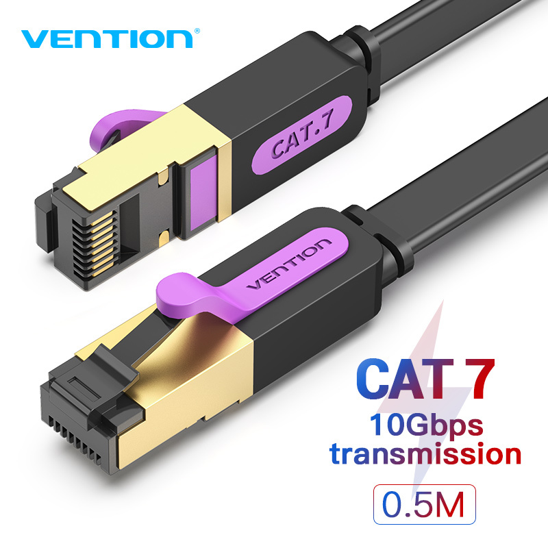 Bảng giá Vention dây cáp mạng lan Cat 7 Ethernet Cable Flat RJ45 Internet Cable dây mạng Cat7 STP Network Cable Patch Cord Cable for PC Router Ethernet Cable Cat 7 Phong Vũ