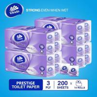 [Bundle of 4] Vinda Prestige 3 Ply 4D-Deco Embossed Toilet Paper Roll 16/20 Rolls