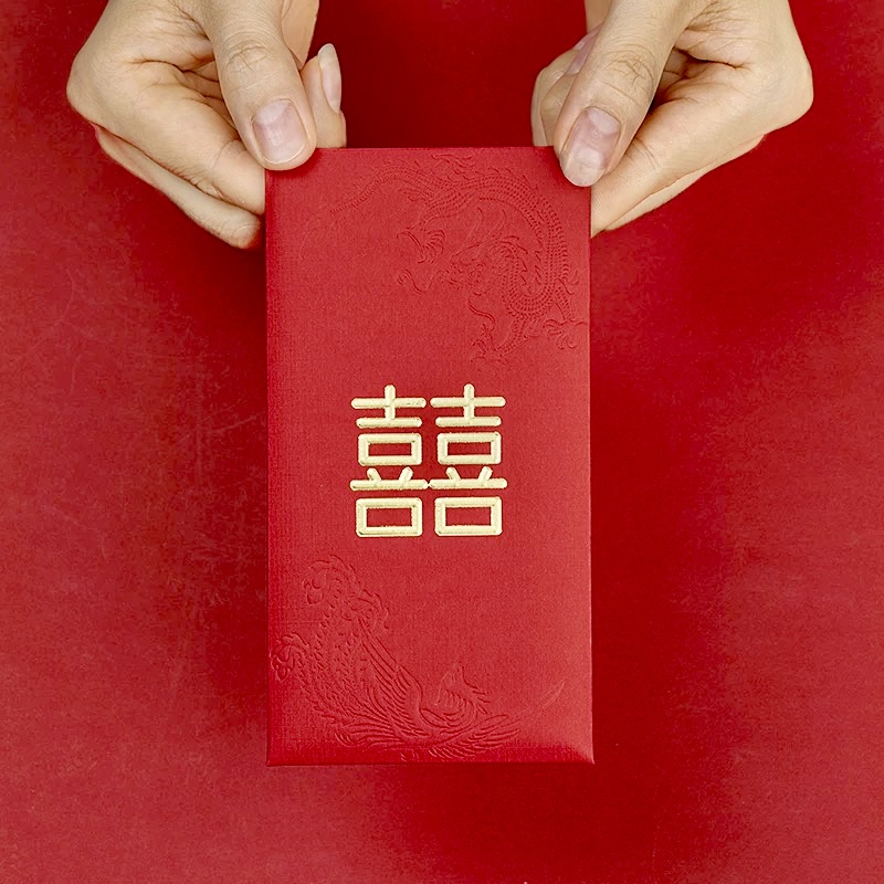 (SG Ready Stock) Wedding Hong Bao | Subtle Dragon & Phoenix Design Ang Pao | Red Packet | Hongbao Angpao | Red Envelope | 10 Pieces