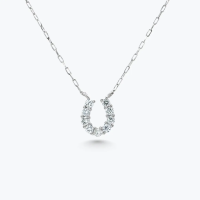 Michael Trio Diamond Steed Necklace in Platinum