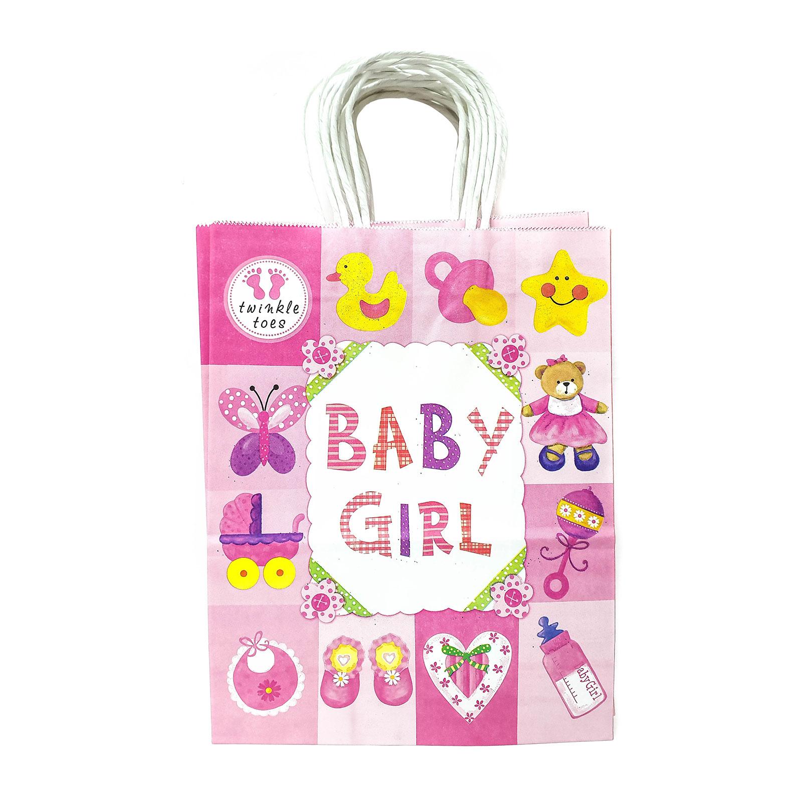 CGS 21x27x11cm Baby Girl Kraft Paper Bag (12PCS)