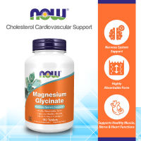 NOW FOODS Supplements Magnesium Glycinate Highly Absorbable Form 180 Tablets
