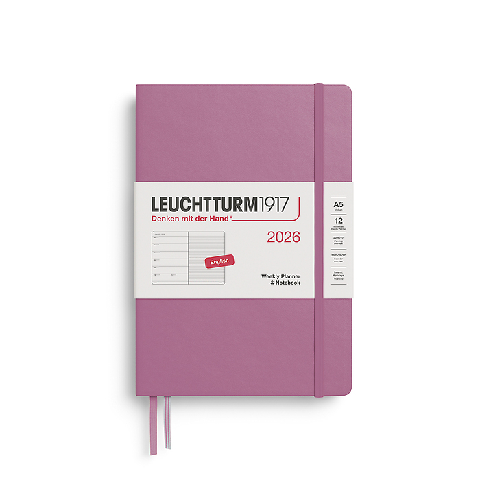 Leuchtturm1917 A5 Medium Hardcover Weekly Planner & Notebook 2026
