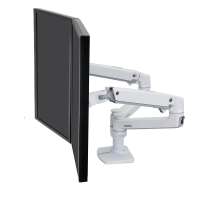 Ergotron LX Dual Side-by-Side Monitor Arm Black/White/Polished Aluminum | Two Monitor Mount | 10 Years Local Warranty
