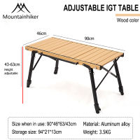 MOUNTAINHIKER outdoor camping lightweight portable folding IGT table adjustable height outdoor multi-purpose camping aluminum alloy