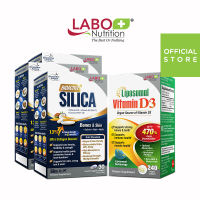 [3 Boxes] LABO Nutrition Bioactive Silica Advanced Collagen Support Bone Density Joint Flexibility & Hair Skin Nails | 91.5mg Silica-Rx99 120mcg Vitamin K2 1000IU Vitamin D3 |  Veggie Softgels 90s | 99% Purity Vegan Formula