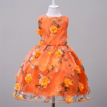 orange flower girl dresses