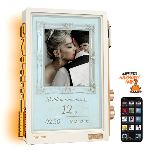 Divoom Digital Picture Frame with LED Light - Elegant Wall Art & Time Display