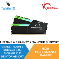 Gskill Trident Z RGB 16GB (8GBx2) 3600MHz CL16 F4-3600C18D-16GTZR Dual Channel Kit RGB DESKTOP MEMORY RAM