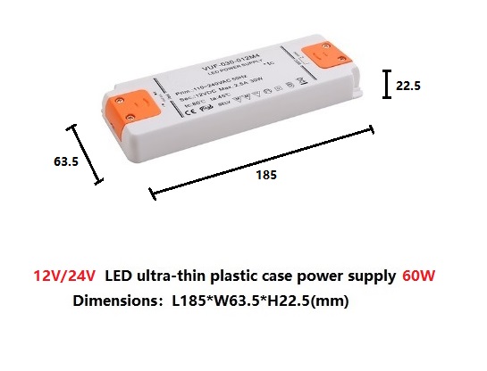 Ultra Slim 12V/24V-20W/30W/60W LED Driver LED Strip Light small Driver Replaceable LED Driver