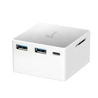J5CREATE JCDP385 USB Type-C Powered Mini Docking Station 5-in-1 with 60W PD 2 USB 3.0 Type-A 1 USB-C 3.0 SD Card Reader