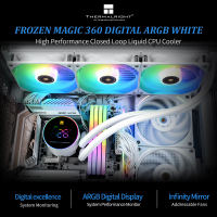 Thermalright FROZEN MAGIC 360 ARGB BLACK&WHITE AIO CPU Liquid Cooler FM360 ARGB BALCK&WHITE Intelligent CPU Temperature Monitoring Dual-Platform Mounting Brackets ARGB Digital Display Monitoring