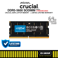 Crucial Classic DDR5-5600 SODIMM Laptop RAM CL46 - 16GB/32GB/64GB (Limited Lifetime Warranty)