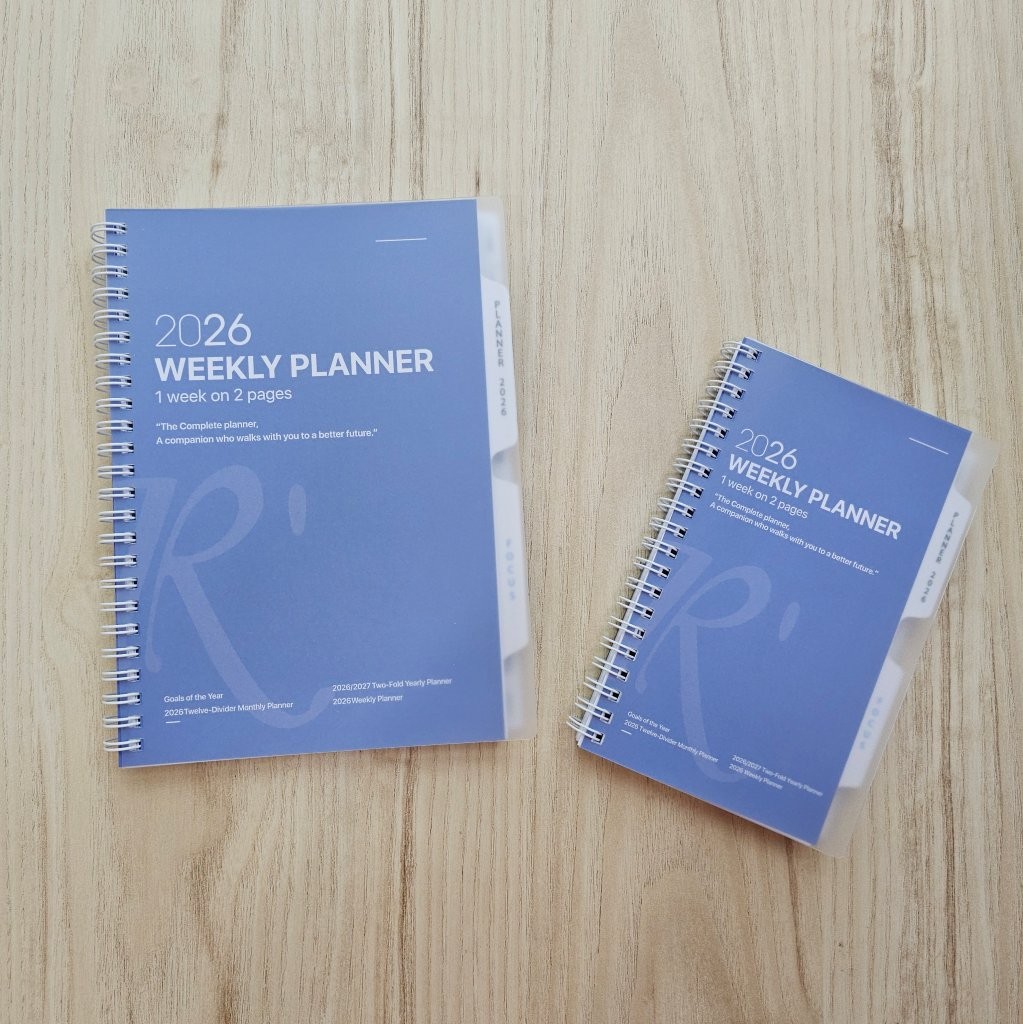 Rfillae A5/A6 Wire-O Binder 1 Week on 2 Pages Planner Diary (2026)