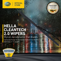 HELLA Frameless Cleantech Wiper - Stylish Aerodynamic Flat Blade | Nano-Graphite Coated Rubber | Multi-Adaptors System for Every Vehicle Model