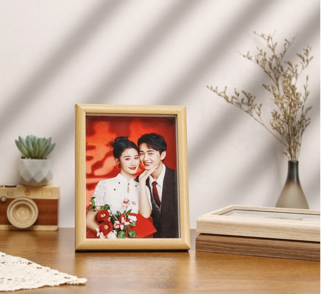 SG Stock [Time Sale] Wooden Photo Frame Hollow 1cm Picture Frame Graduation Photos Art Display Frame Teachers Day Gift