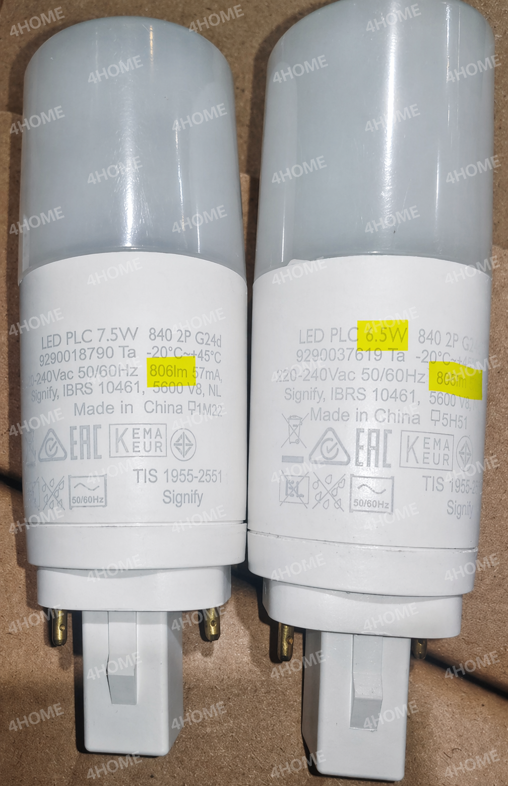 Bundle of 2 Philips LED PL-C PLC 2Pin G24D 7.5W 9W MyCare Retrofit for 13W 18W PLC Fluorescent Tube