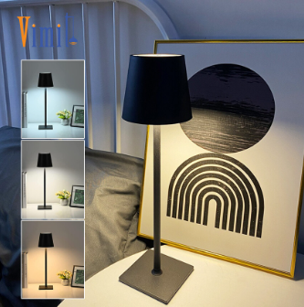 Vimite LED Table Lamp Night lighting Touch Sensor Desk Light USB Rechargeable Adjust Brightness Wireless Bedside Decoration Induction Lamp For Cafe Hotel Study Bedroom