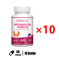 Didacat โพแทสเซียมไอโอไดด์ 130 มก. - | การสนับสนุนต่อมไทรอยด์และการสนับสนุนฉุกเฉิน วิตามินและแร่ธาตุรายวัน แคปซูลผัก 60 เม็ด