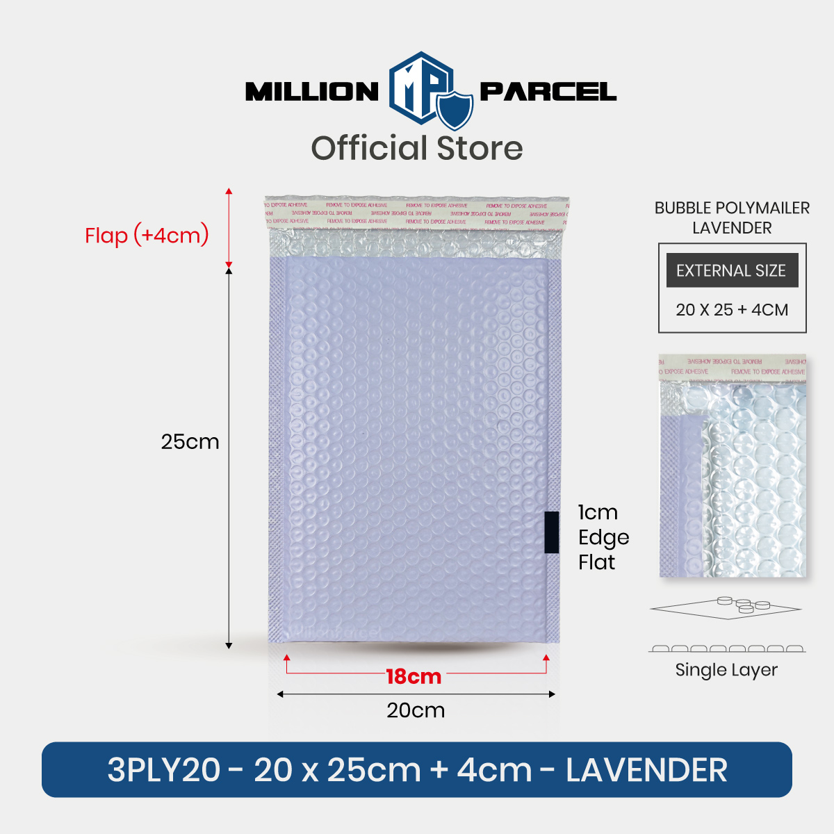 MillionParcel Bubble Polymailer Bag | Polymailer with Bubble Wrap | Bubble Mailer | Bubble Envelope | Bubble Bag