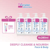 Ceradan® Moisturising Wash (280ml) (Gentle| With 3:1:1 Ceramide| For Eczema-prone Dry & Sensitive Skin)