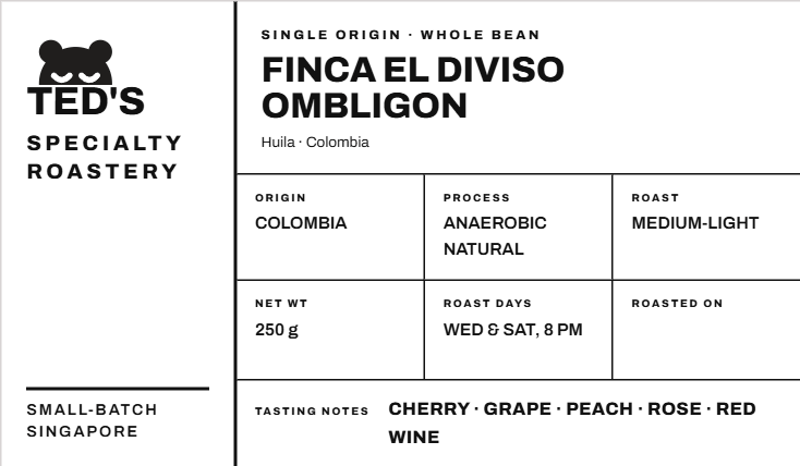 Colombia Finca El Diviso Ombligon Special Anaerobic Natural Coffee Beans (Medium
