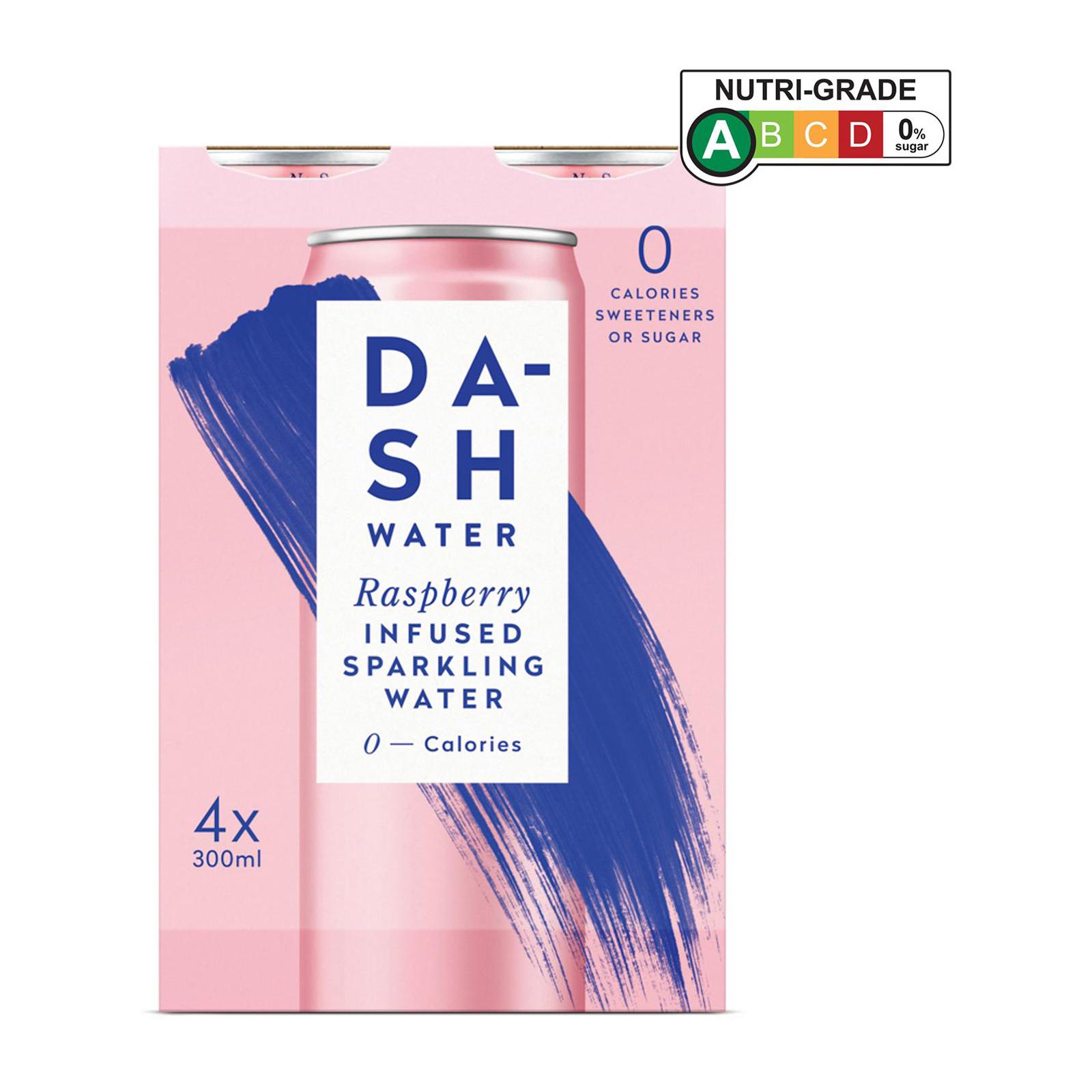 Dash Water Raspberry Infused Sparkling Water Multipack - 4 x 300ML