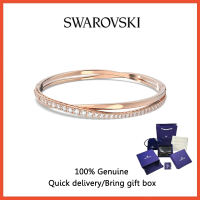 💎 Swarovski 💎 Womens fashion bracelet Rose gold twist bracelet with white diamonds Valentines Day gift Birthday gift