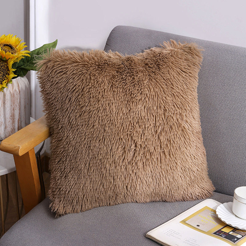 SG Soft Fur Cushion 40x40cm Sofa Cushion Fluffy Throw Pillow Rainbow Cover Decorative Pillowcase - ( LOLA BY THE ESPACE COLLECTION )