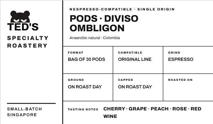 30 x Nespresso Pod, DIVISO Ombligon