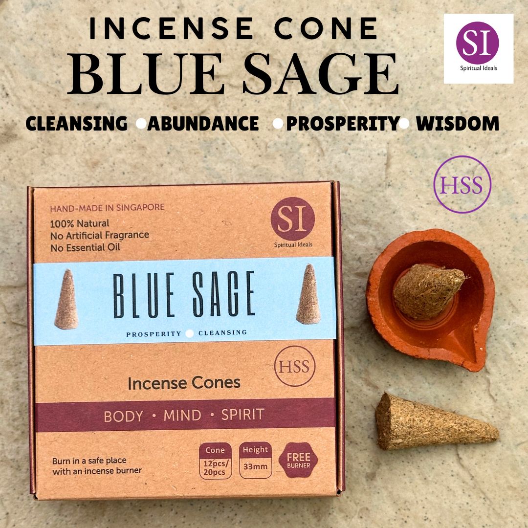 HSS Blue Sage Incense Cones Attract Abundant Prosperity Wealth and Luck