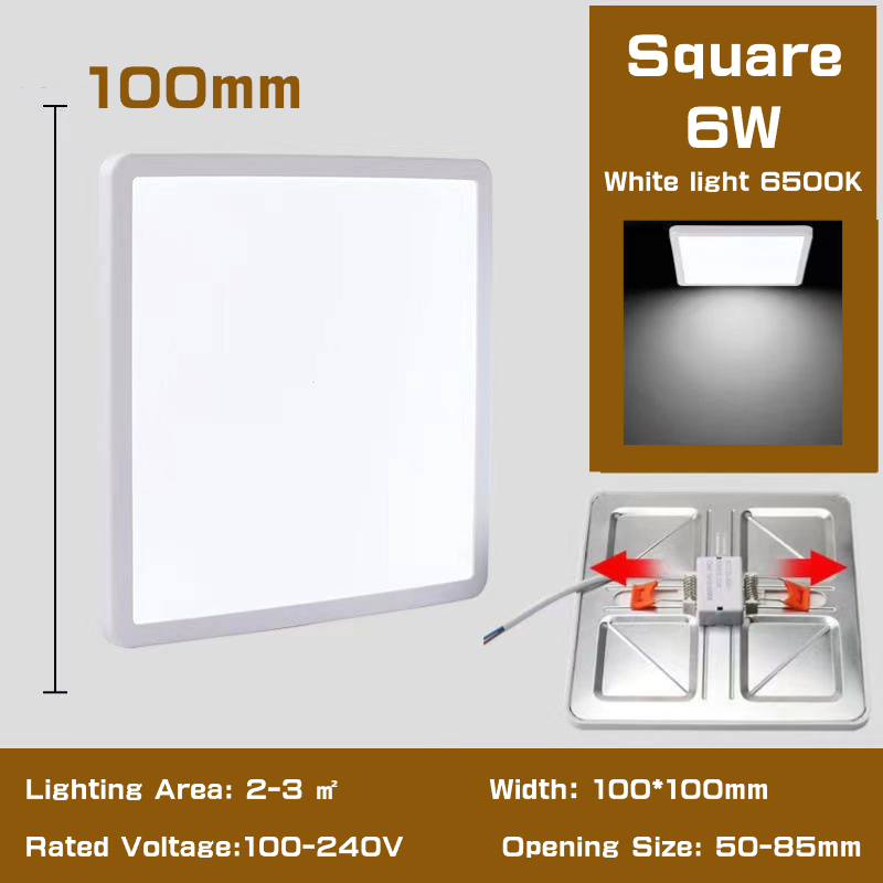 LED Ceiling Light Recessed Downlight LED Ultrathin Panel Light Indoor Room Light 6W 8W 15W 20W Cool White Led light