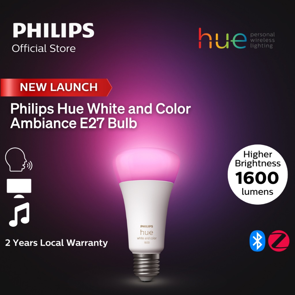Philips Hue White & Color Ambiance E27 Bulb | Single Pack 1100 OR Single 1600 lumen high brightness OR Starter Kit