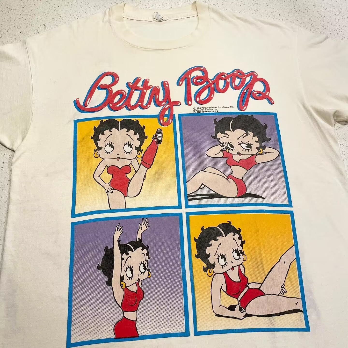 American Cartoon Betty Boop men's 100% cotton round neck short -sleeved T-shirt