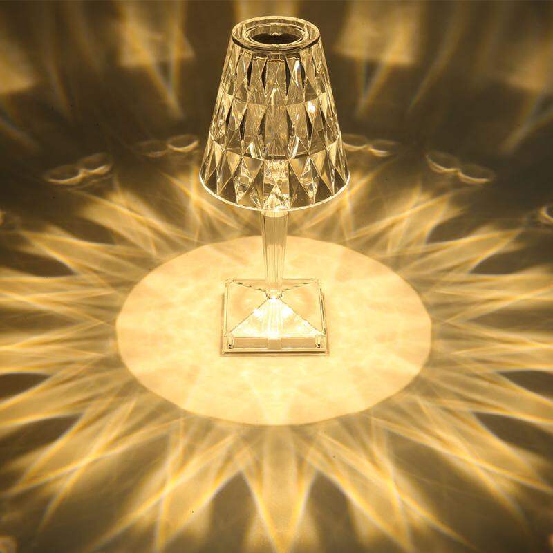 Fixtures Gift Night Light Diamond Table Lamp USB Rechargeable Acrylic Decoration Desk Lamps Bedroom Bedside Bar Crystal Lighting