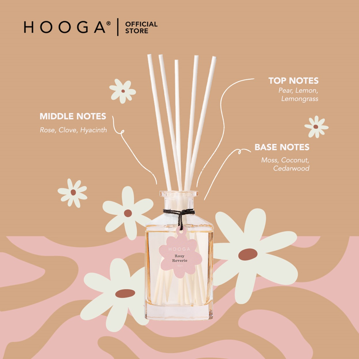 [ONLINE EXCLUSIVE] Hooga SCENTFUL LIVING Reed Diffuser 180ml | Home Fragrance