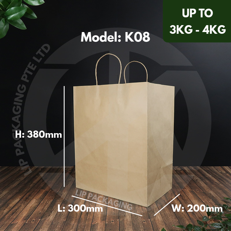 Kraft Brown Paper Bags (50pcs/100pcs)/ Paper Carrier Bags / Twisted Handle Paper Bag / Takeaway Bags / Corporate Gift Paper Bags / Wedding Favor Bags / High Quality Bags / Eco Friendly Paper Bags / Kraft Paper Bags