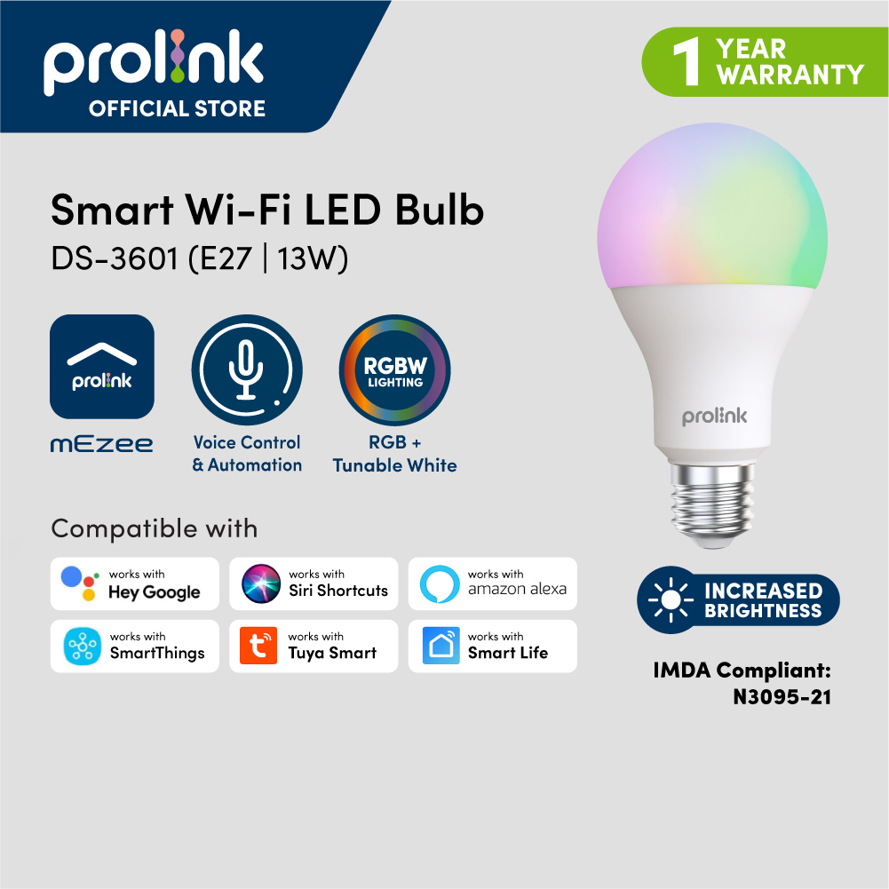 Prolink Smart Wi-Fi LED Bulb 5W (GU10/ E14/ E27) - Voice Control/ mEzee app