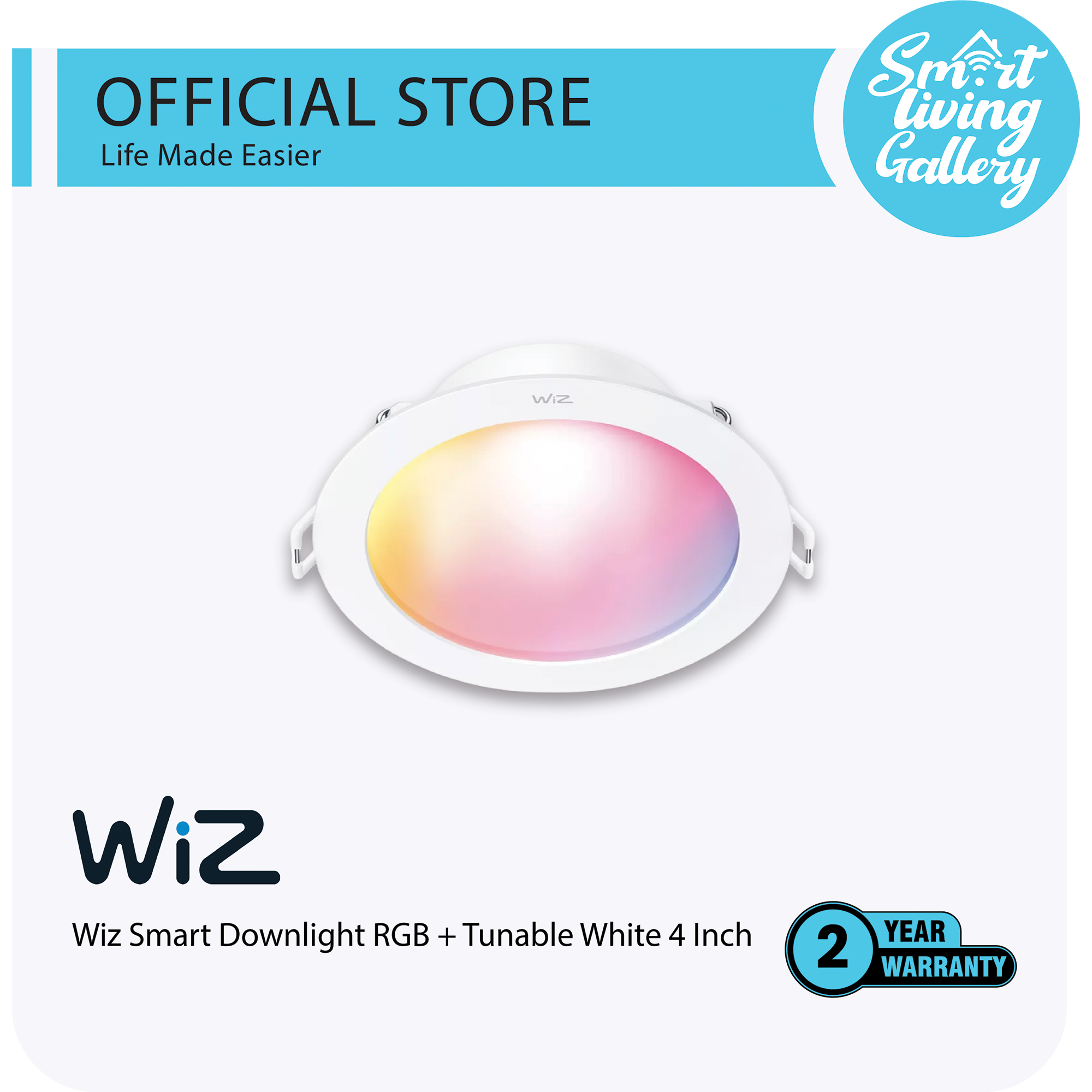 Wiz Smart RGB + Tunable Downlight 4 inch Wi-Fi Direct support matter
