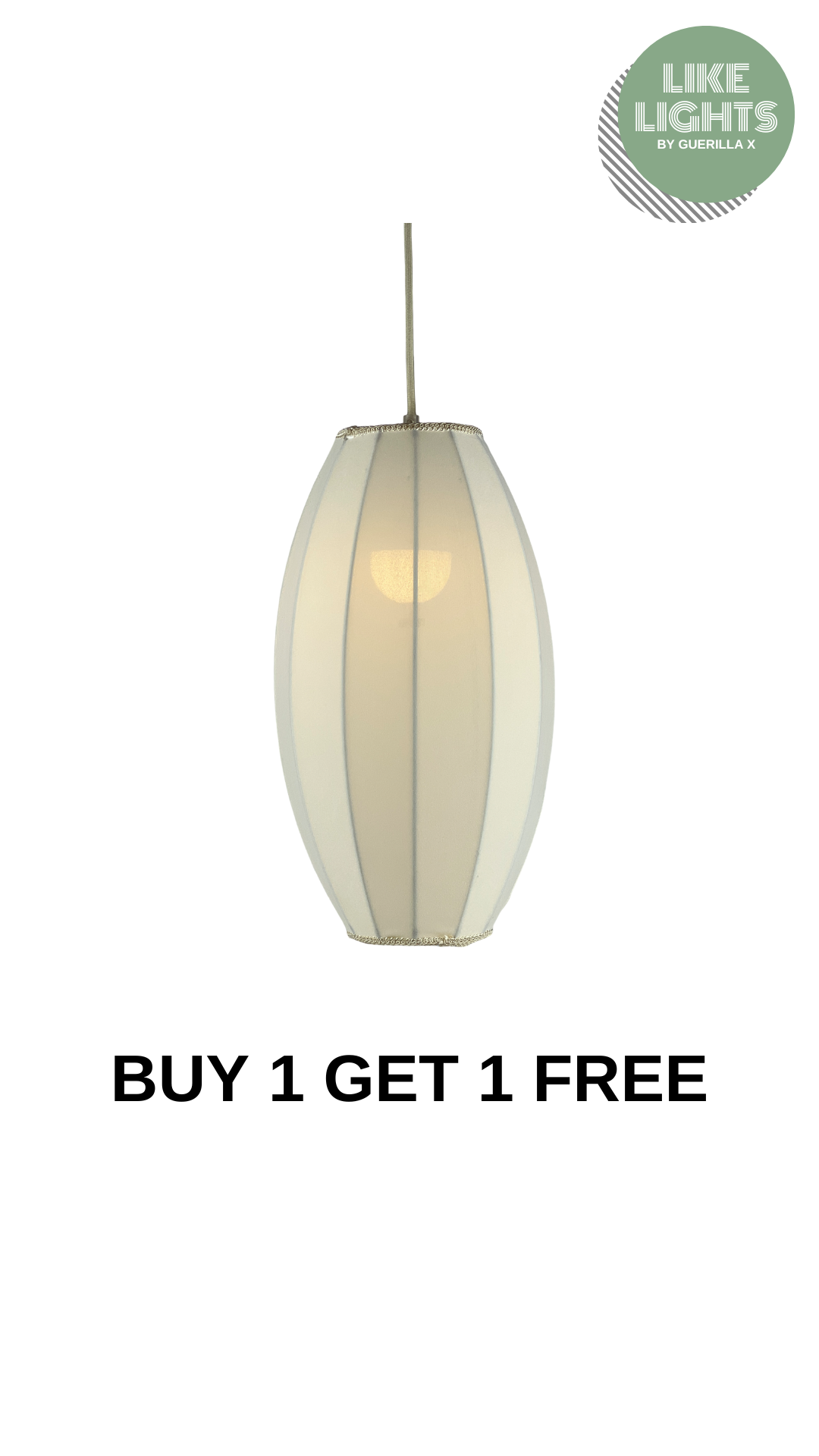 LikeLights Modern Cream Lantern Pendant Lamp | Japandi Scandinavian Hanging Ceiling Light | Warm Ambient Designer Lighting for Dining Room Bedside Bar Counter Café & Kitchen Island | Buy 1 Get 1 Free Singapore