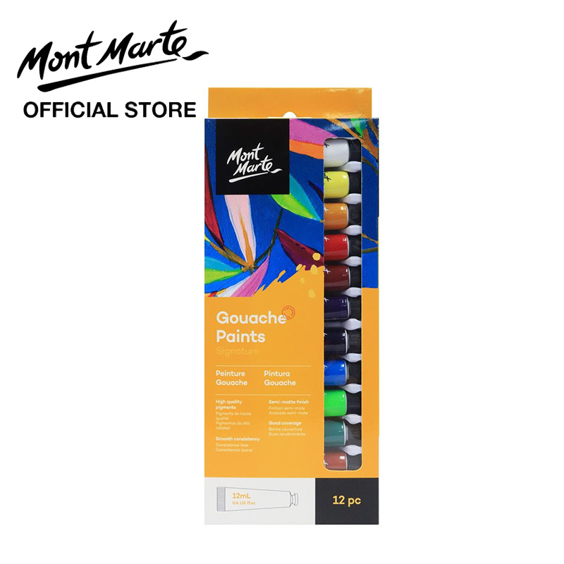 Mont Marte Gouache Paints Set Signature 12pc (0.4oz)