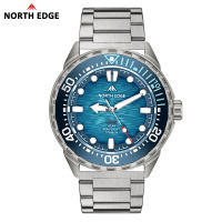 NORTH EDGE TRITON-TI Titanium Solar-Powered Diving Watch Luxury Quartz Watches For Men 300M Waterproof 180+ Day Power