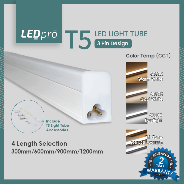 LED PRO LED LIGHT Led T5 Led Tube/ Led Tube Tri-Tone Daylight/Cool White/Warm White [300mm/600mm/900mm/1200mm]