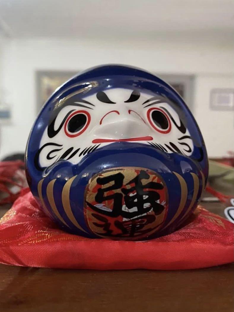 Daruma Doll from Japan in Blue Colour - small size