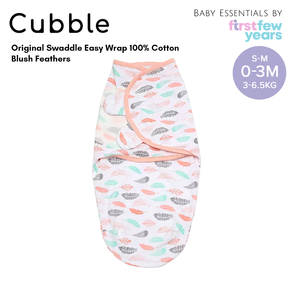 Cubble Original Swaddle Easy Wrap 0-3M (3 Designs) 100% Cotton Swaddle Blanket Adjustable Infant Wrap